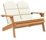 vidaXL Gartenbank Adirondack-Gartenbank mit Kissen 126 cm Massivholz (1-St)