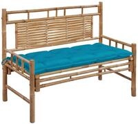 vidaXL Gartenbank vidaXL Gartenbank mit Auflage 120 cm Bambus