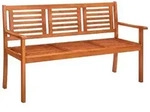 vidaXL Gartenbank 3-Sitzer-Gartenbank mit Auflage 150 cm Massivholz Eukalyptus...