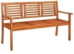 vidaXL Gartenbank 3-Sitzer-Gartenbank mit Auflage 150 cm Massivholz Eukalyptus...