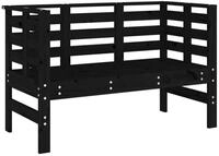 vidaXL Gartenbank Gartenbank Schwarz 111,5x53x71 cm Massivholz Kiefer (1-St)