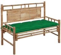 vidaXL Gartenbank Gartenbank mit Auflage 120 cm Bambus (1-St)