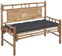 vidaXL Gartenbank Gartenbank mit Auflage 120 cm Bambus (1-St)