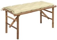 vidaXL Gartenbank Klappbare Gartenbank mit Auflage 118 cm Bambus (1-St)