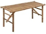 vidaXL Gartenbank, Klappbare Outdoor Bank mit Auflage 118 cm Bambus