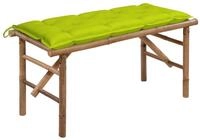 vidaXL Gartenbank Klappbare Gartenbank mit Auflage 118 cm Bambus (1-St)