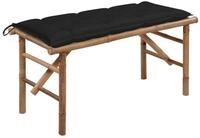 vidaXL Gartenbank Klappbare Gartenbank mit Auflage 118 cm Bambus (1-St)