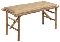 vidaXL Gartenbank Klappbare Gartenbank mit Auflage 118 cm Bambus (1-St)