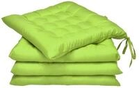 Beautissu Stuhlkissen 4er Set Stuhlkissen 40x40 mit B&auml;ndern Lea, Gr&uuml;n, Indoor...