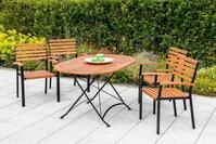 MERXX Garten-Essgruppe Schlo&szlig;garten, (5-tlg), 4 Stapelsessel mit Klapptisch,