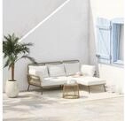 Outsunny Gartenlounge-Set Gartengarnitur mit 1 Beistelltisch, (Polyrattan...