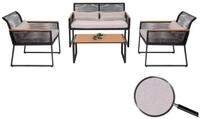 MCW Loungeset MCW-K42, (4-tlg), Bezug mit UV-Schutz, Stabiles Gestell aus Stahl