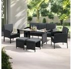 Juskys Gartenlounge-Set Turin, (6-tlg), Polyrattan Sitzgruppe f&uuml;r 7 Personen,