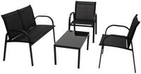 DEGAMO Gartenlounge-Set ARONA, (4-tlg), (2x Sessel, 1x Sofa, 1x Tisch), Metall +