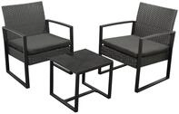 DEGAMO Gartenlounge-Set MALTA, (3-tlg), (2x Loungesessel, 1x Tisch), Metall +