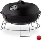 relaxdays Holzkohlegrill Kugelgrill tragbar, Schwarz relaxdays Holzkohlegrill Kugelgrill tragbar, Schwarz