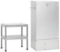 vidaXL Holzkohlegrill 445 x 29 x 83 cm R&auml;ucherofen mit Tisch Verzinkter Stahl