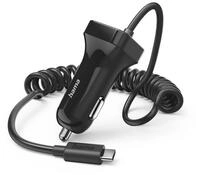 Hama KFZ Ladeger&auml;t, f&uuml;r Auto, USB C Anschluss, 12 W, 1,0 m, Schwarz