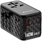 Verbatim UTA-10 GaN III Reiseladeadapter 140 W 1x USB-A, 3x USB-C&reg; USB PD, USB