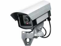 PENTATECH Kamera-Attrappe für außen, mit LED-Blinklicht Überwachungskamera