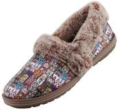 Skechers 33347-MLT Hausschuh Warm gef&uuml;tterte Pantoffeln mit Katzenmotiv bunt...