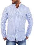 CARISMA Langarmhemd Herren Baumwoll Leinen Mix Hemd 8455 Regular Langarm Stehkragen