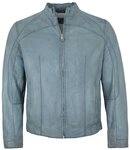 MILESTONE Lederjacke MSWinston Milestone - Herren Lederjacke Lammnappa jeans blau