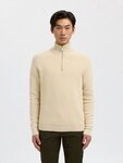 Selected Troyer SLHDANE LS KNIT STRUCTURE HALF ZIP NOOS Baumwolle, regular fit