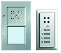 GIRA Gegensprechanlage, T&uuml;rsprech-Set Bus-System 1xTeiln aluminium reinwei&szlig;...