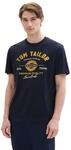 T-Shirt TOM TAILOR, Herren, Gr. XXL, blau (dunkelblau), Single Jersey, Obermaterial: