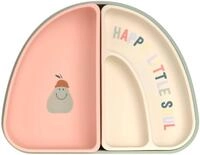 L&Auml;SSIG Kindergeschirr-Set Happy Fruits Kirsche, Silikon (3-tlg), Silikon