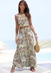 LASCANA Maxikleid mit Schlitz und Knopfleiste im R&uuml;cken, mit Alloverprint leichtes