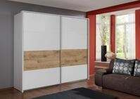 Wimex Schwebet&uuml;renschrank 3 Stangen, 3 B&ouml;den, Wei&szlig; / Plankeneiche Dekor -