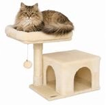 lionto Kratzbaum platzsparend 50 cm, f&uuml;r Kitten & Jungtiere, beige, Katzenkratzbaum