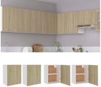 vidaXL Schrankmodule H&auml;ngeschr&auml;nke 2 Stk. Sonoma-Eiche 50x31x60 cm Holzwerkstoff