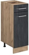 Vicco Unterschrank R-Line, Schwarz Beton/Goldkraft Eiche, 30 cm ohne...