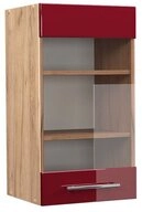 Vicco Glash&auml;ngeschrank Fame-Line, Bordeaux Hochglanz/Goldkraft Eiche, 40 cm...