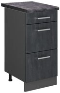 Vicco Unterschrank R-Line, Schwarz Beton/Anthrazit, 40 cm AP Anthrazit (1-St)