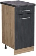 Vicco Unterschrank R-Line, Schwarz Beton/Goldkraft Eiche, 40 cm AP Anthrazit...