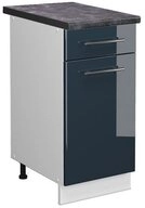 Vicco Unterschrank Fame-Line, Dunkelblau Hochglanz/Wei&szlig;, 40 cm, AP Anthrazit...