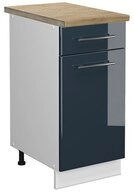 Vicco Unterschrank Fame-Line, Dunkelblau Hochglanz/Wei&szlig;, 40 cm, AP Eiche (1-St)