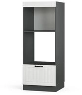 Vicco Mikrowellenumbauschrank Fame-Line, Wei&szlig; Landhaus/Anthrazit, 60 cm offen...