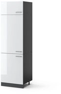 Vicco K&uuml;hlumbauschrank R-Line, Wei&szlig; Hochglanz/Anthrazit, 60 cm (1-St)