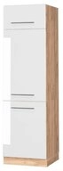 Vicco K&uuml;hlumbauschrank Fame-Line, Wei&szlig; Hochglanz/Goldkraft Eiche, 60 cm (1-St)