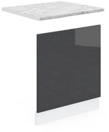 Vicco Frontblende R-Line, Anthrazit Hochglanz/Wei&szlig;, 60 cm, AP Marmor (1 St)