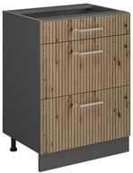 Vicco Unterschrank R-Line, Artisan-Eiche/Anthrazit, 60 cm mit Schubladen, ohne