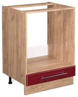 Vicco Herdumbauschrank Fame-Line, Bordeaux Hochglanz/Eiche, 60 cm ohne...