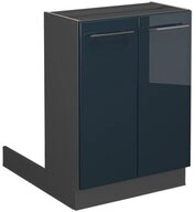 Vicco Unterschrank Fame-Line, Dunkelblau Hochglanz/Anthrazit, 60 cm ohne