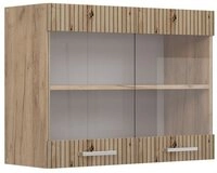 Vicco Glash&auml;ngeschrank R-Line, Artisan-Eiche/Goldkraft Eiche, 80 cm (1-St)