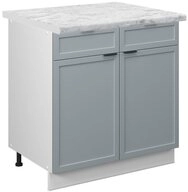 Vicco Unterschrank Fame-Line, Hellblau-grau/Wei&szlig;, 80 cm, AP Marmor (1-St)